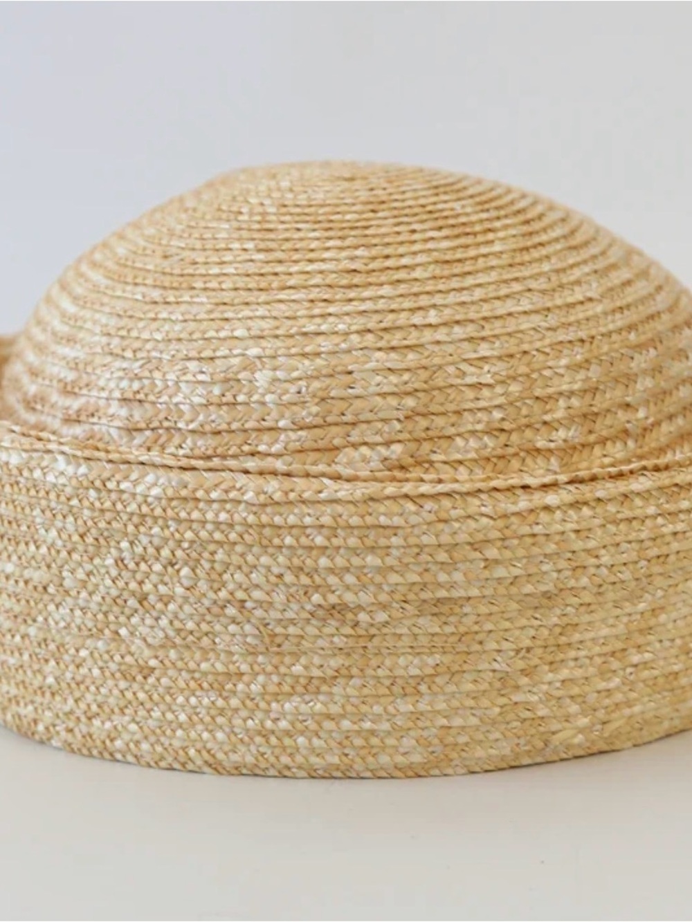 Woven Straw Cloche Hat in Natural Straw